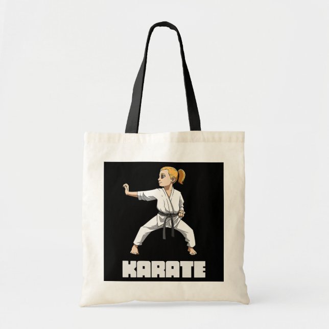 Tote Bag Fille Karaté dangereuse et mignonne (Devant)