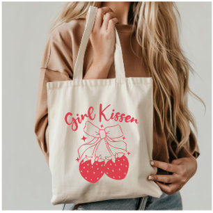 Tote Bag Fille Kisser-Cute fraise Coquette Lesbian Pride