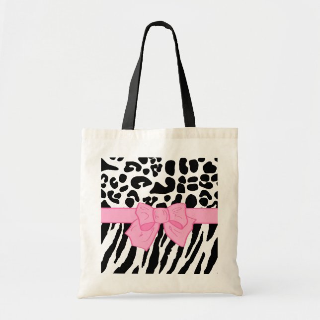 Tote Bag Fille Leopard Zebra Poster de animal et mignonne c (Devant)