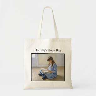 Tote Bag Fille lisant un livre amateur personnalisé pour l'