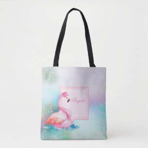 Tote Bag Fille moderne coloré, Flamants roses adorables