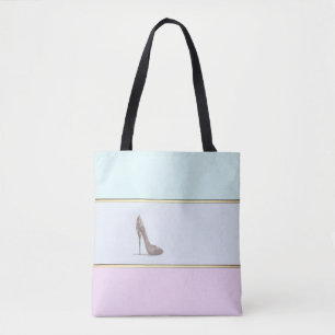 Tote Bag Fille moderne rayée, Ombre, talon haut