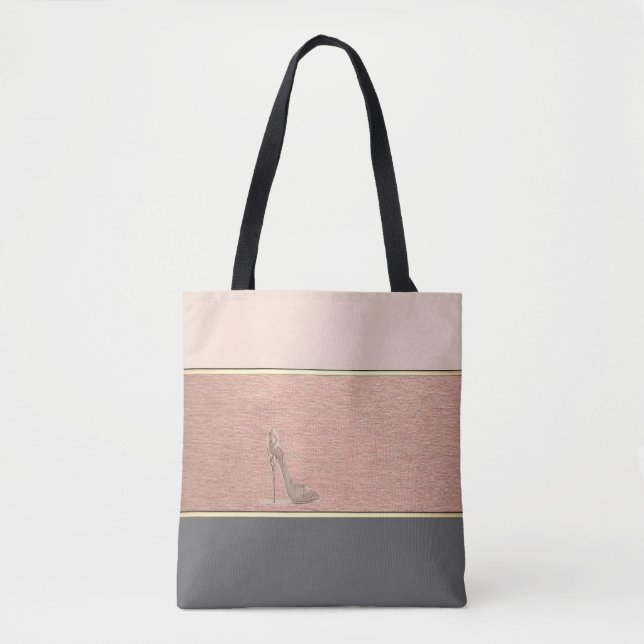 Tote Bag Fille moderne rayée, talon haut (Devant)