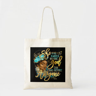 Tote Bag Fille Noire Elle Qui S'Agenouille Devant Dieu Chri