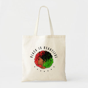 Tote Bag Fille noire panafricaine femme rouge vert fierté a