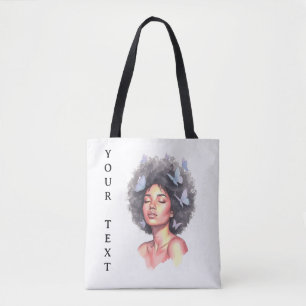 Tote Bag Fille Noire Papillon Minimaliste Pastel Personnali