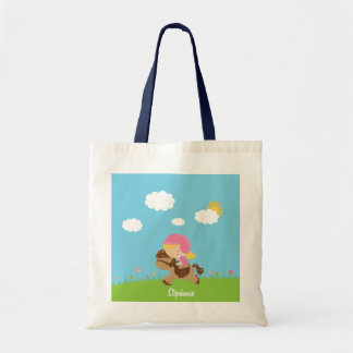 Tote Bag Fille personnalisée de cavalier de cheval de