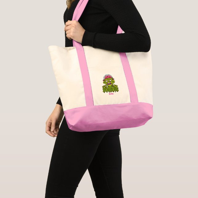 Tote Bag Fille personnalisée Zombie effrayant (Devant (produit))