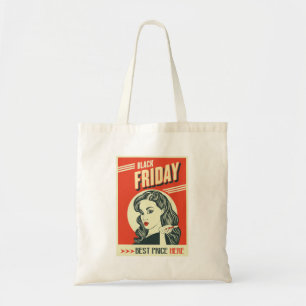 Tote Bag Fille Pin-Up Retro Black Friday Pop Art