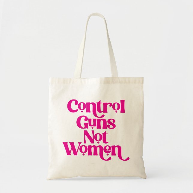 Tote Bag Fille Pink Control Armes et non femmes Citation fé (Devant)