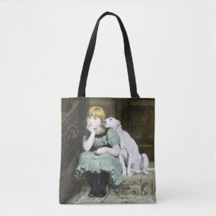 Tote Bag Fille pleine d'adoration de chien