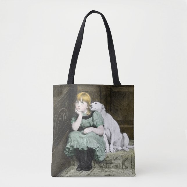 Tote Bag Fille pleine d'adoration de chien (Devant)