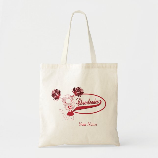 Tote Bag Fille pom-pom girl en silhouette rouge foncé (Devant)