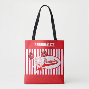 Tote Bag Fille Pom-pom girl rouge et blanc