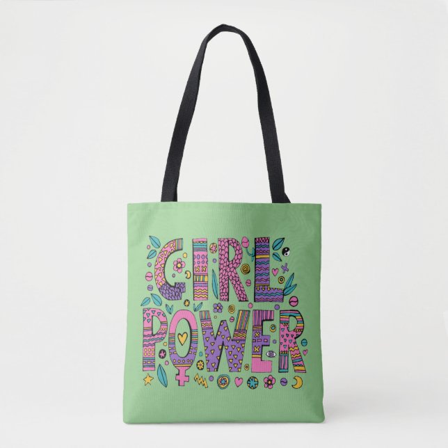Tote Bag Fille Power Femmes mignonnes (Devant)
