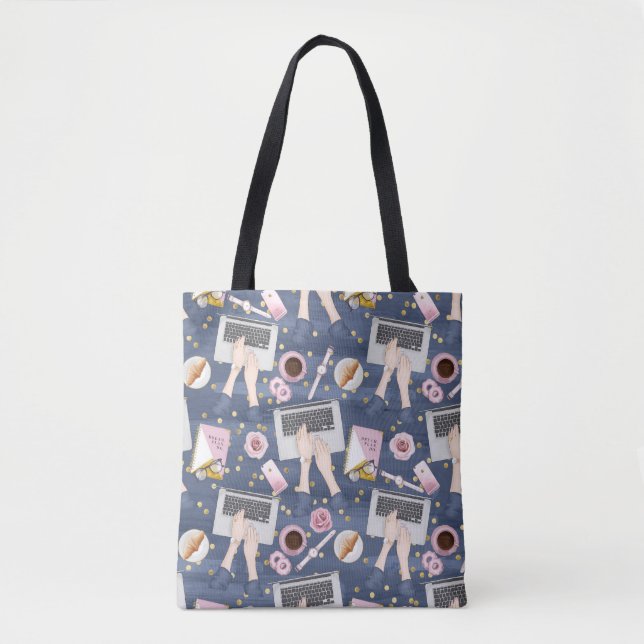 Tote Bag Fille qui travaille (Devant)