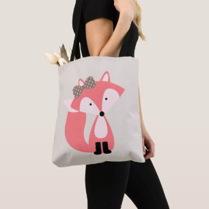 Tote Bag Fille Renard rose