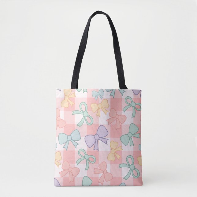 Tote Bag Fille Ruban Mignon Rose Pastel (Devant)