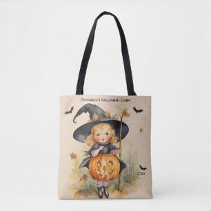 Tote Bag Fille sorcière Custom Halloween Candy