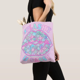 Tote Bag Fille Splashy & Sassy Rose Turquoise Mermaid Kiss