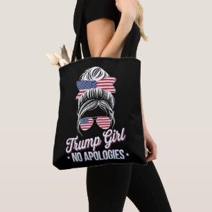 Tote Bag Fille Trump Pas d'Excuses Bun Méssé Rétro Vintage