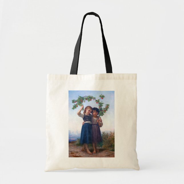 Tote Bag Filles avec la Branche Cerise, Bouguereau (Devant)