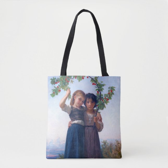 Tote Bag Filles avec la Branche Cerise, Bouguereau (Devant)