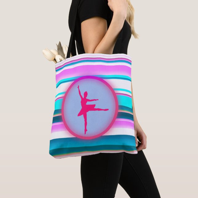 Tote Bag Filles Ballerina Dance Stripes (De près)