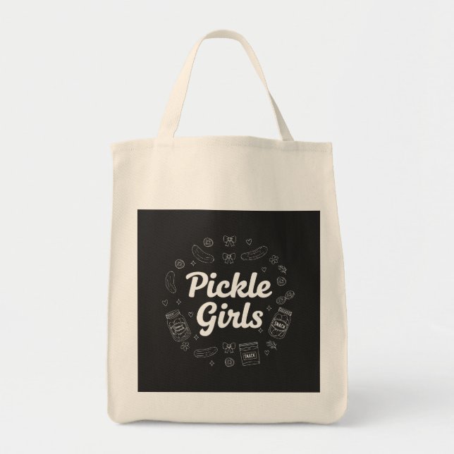 Tote Bag Filles Cornichons, Conception de citation d'amour (Devant)