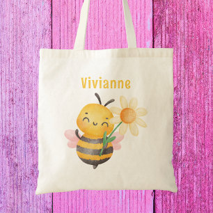 Tote Bag Filles d'abeille mignonnes colorées modernes pour