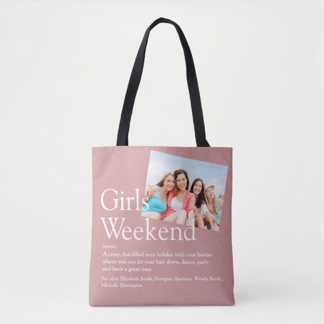 Tote Bag Filles de week-end personnalisées Définition Rose  (Devant)