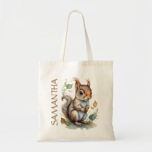 Tote Bag Filles mignonne écureuil aquarelle Art personnalis
