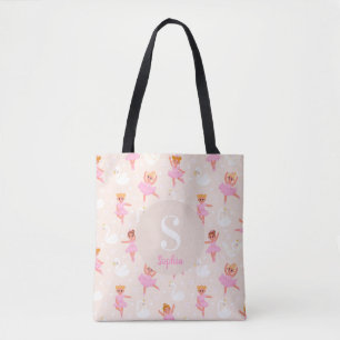 Tote Bag Filles mignonne rose Ballerina Motif personnalisé