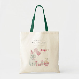 Tote Bag Filles mignonnes Roses Fête Chien Chien Robe N'Imp