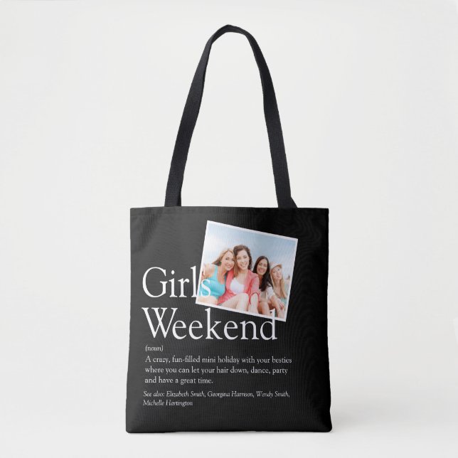 Tote Bag Filles Noires Et Blances Week-end Définition Photo (Devant)