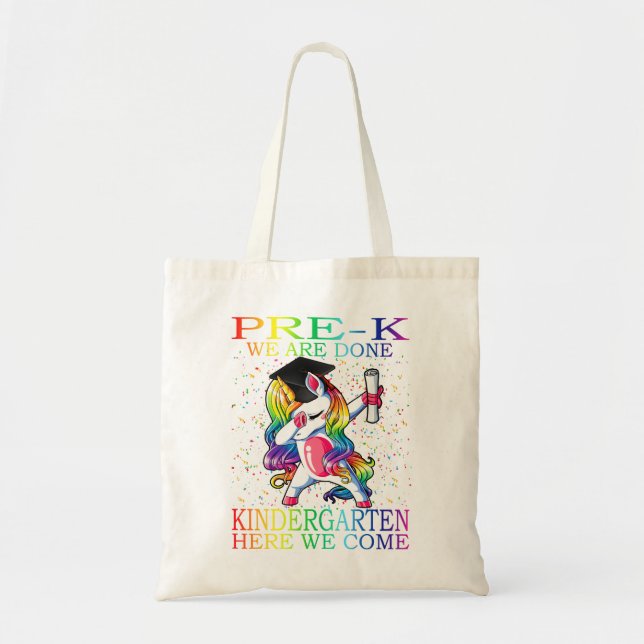 Tote Bag Filles Pré-K Graduation Magique Unicorne Cadeau (Devant)