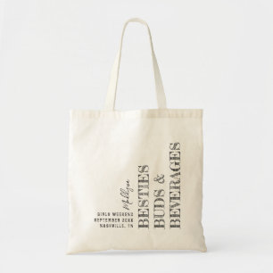 Tote Bag Filles Trip Besties Bureaux Boissons Personnalisée