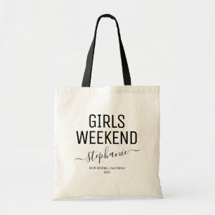 Tote Bag Filles Week-end Destination Personnalisée Nom