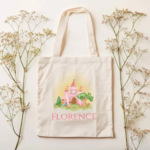 Tote Bag Filles Whimsical Rose Princess Castle Enfants