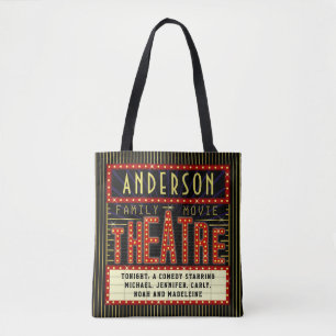 Tote Bag Film Theatre Marquee Accueil Cinéma Personnalisé