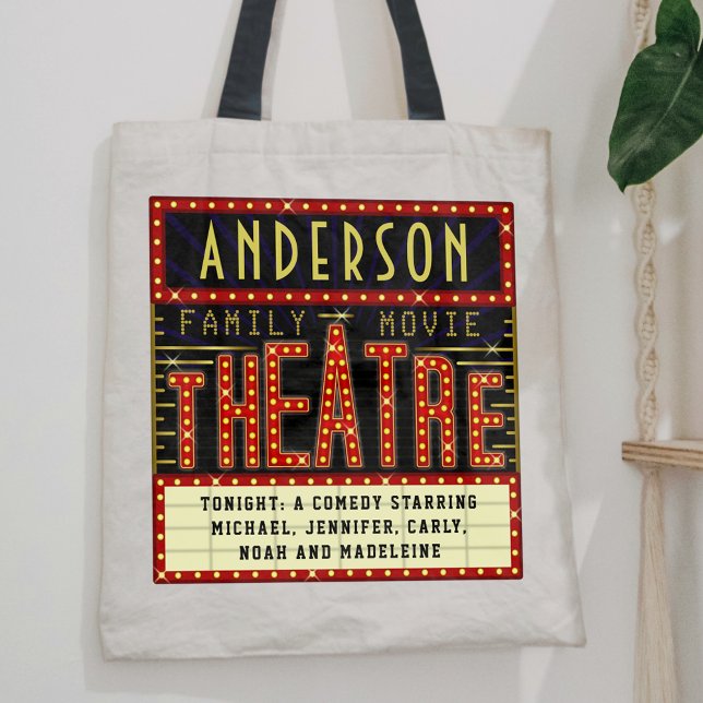 Tote Bag Film Theatre Marquee Home Cinéma | Nom personnalis (Créateur téléchargé)