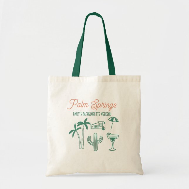 Tote Bag Fin de semaine de bachelorette rose Palm Springs d (Devant)