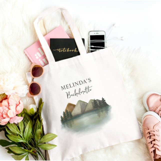 Tote Bag Fin de semaine Rustic Mountain & Lake Bachelorette (Créateur téléchargé)