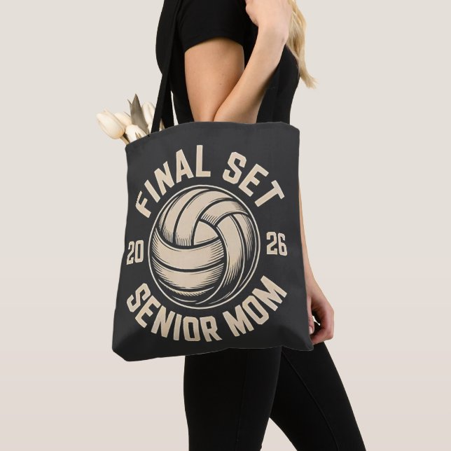 Tote Bag Final Set Senior Mom 2026 Graduation Volleyball (De près)