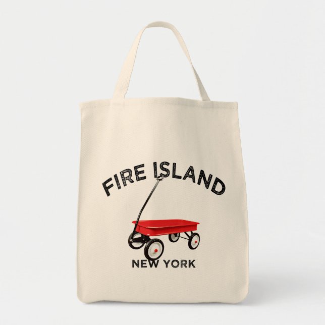 Tote Bag Fire Island grande version Chariot Rouge Long Isla (Devant)