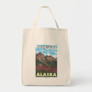 Tote Bag Fireweed et montagnes - Valdez, Alaska
