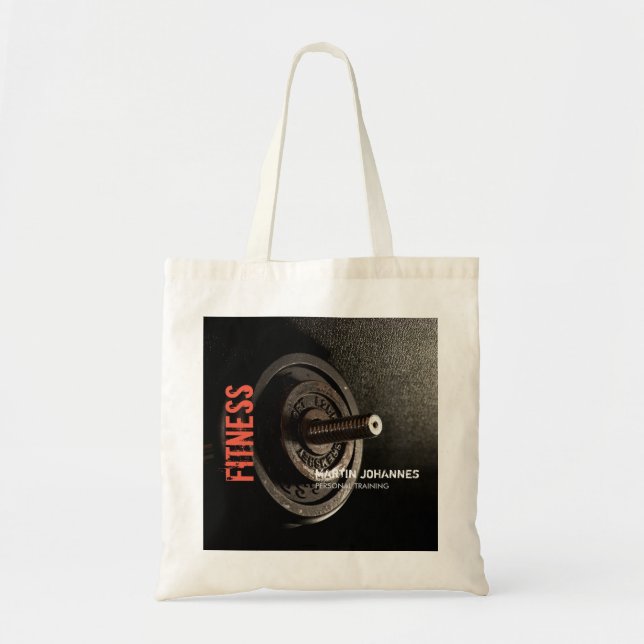 Tote Bag Fitness Personal Trainer Bodybuilding Modern Sharp (Devant)