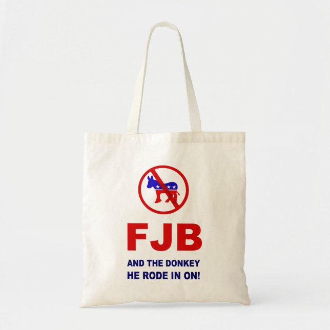 Tote Bag FJB et l'âne sur lequel il est entré ! (Devant)