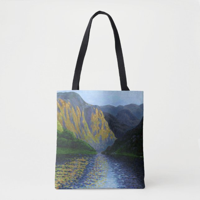 Tote Bag Fjord norvégien approchant du coucher du soleil (Devant)