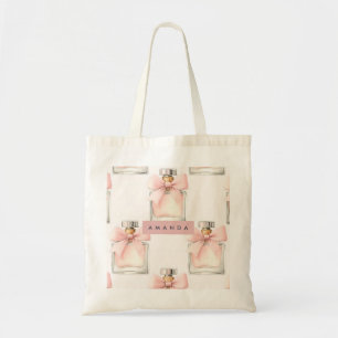 Tote Bag Flacon de parfum personnalisé Blush motif Coquette